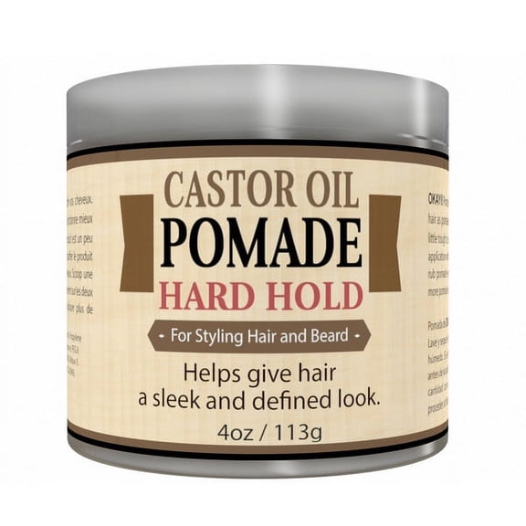 OKAY-MEN Castor Oil Beard and Hair Hard Hold Pomade 4.8oz / 113 g