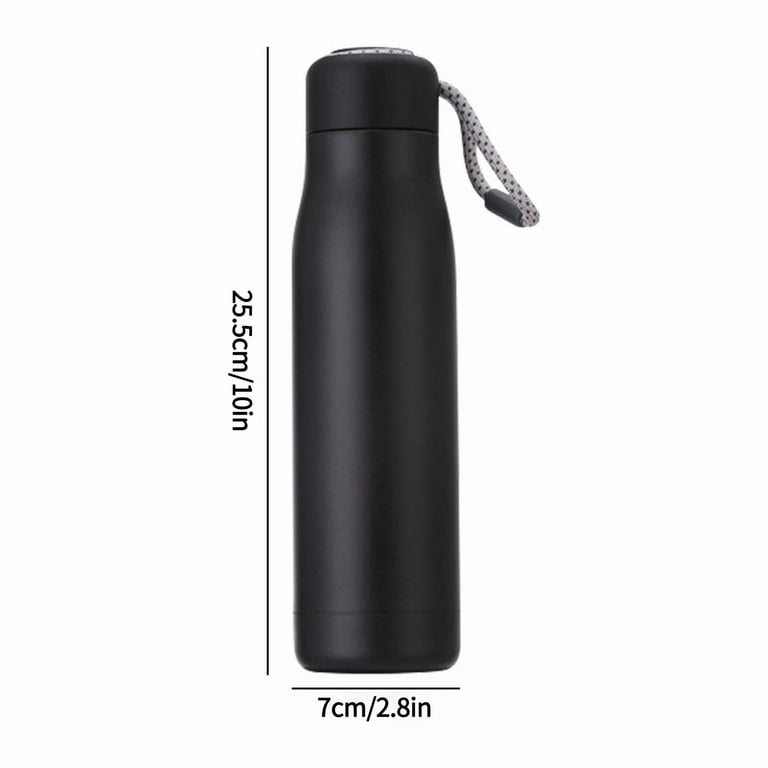 BOZ Black Double Wall Stainless Steel Water Bottle XL (1 L / 32 fl oz)  Insulated, Cold 24 Hours, Sports Water Bottle Hydration