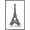 Barnwood Framed Version, variant on Line Art - Eiffel Tower Wall Poster, 14.725" x 22.375"