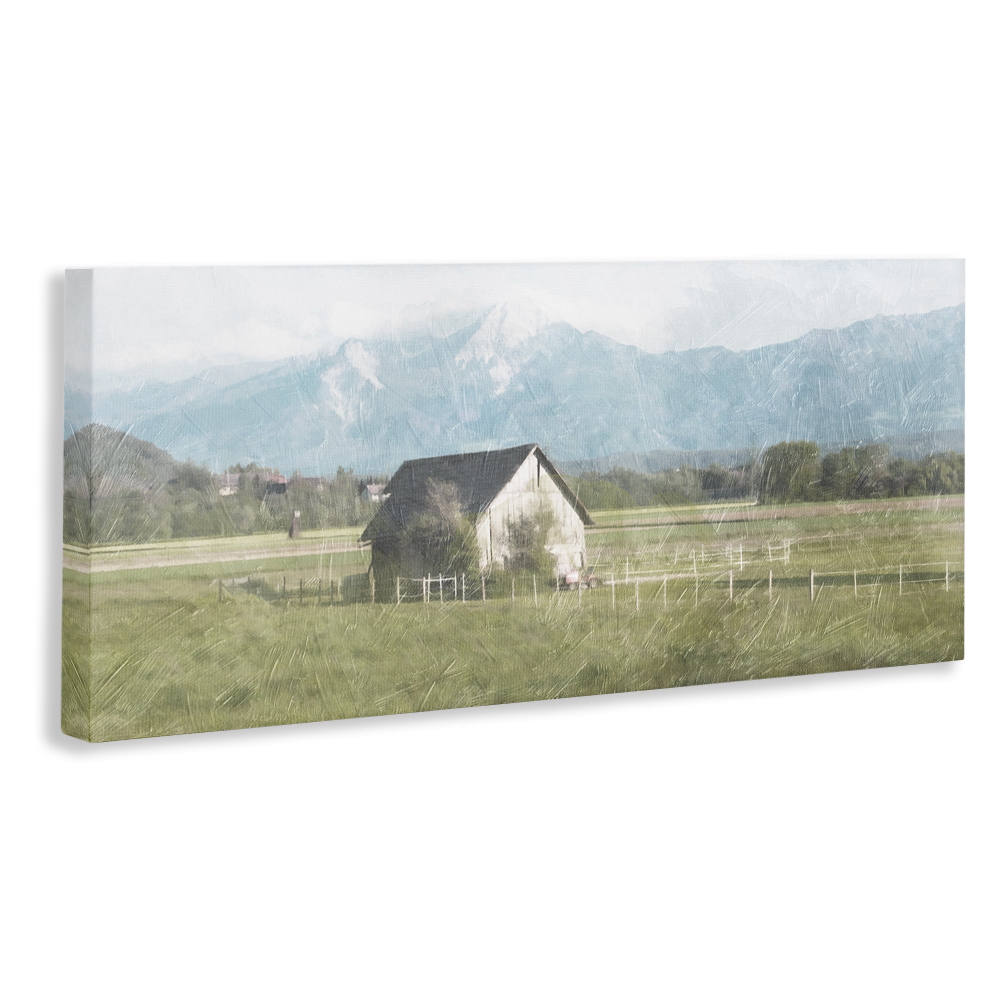 Stupell Industries Rustic Barn & Tractor Landscape & Nature Painting Wrapped Canvas Art Print Wall Art, 48 x 20