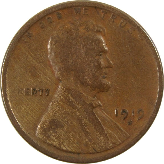 1919 S Lincoln Wheat Cent G Good Penny 1c Coin
