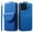 Blue, variant on ELEHOLD for iPhone 15 Plus Wallet Crossbody Case Premium PU Leather Organ Card Slots Magnetic Closure Detachable Wrist Lanyard Shoulder Strap Flip Shockproof iPhone 15 Plus Cover,Winered