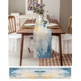 thumbnail image 4 of Table Runner 48 Inches Long for Kitchen Dining, Blue Yellow Dresser Scarf Farmhouse, Dining Table Decorations for Wedding/Parties, Modern Vintage Oil Painting Abstract 13 x 48 In, 4 of 9