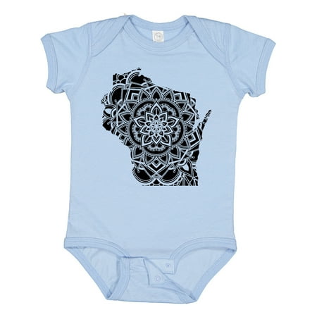 

Inktastic Wisconsin Silhouette Mandala Gift Baby Boy or Baby Girl Bodysuit