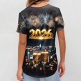thumbnail image 5 of Plus Size Scrubs Tops for Women Funny 2026 Happy New Year Print Tops for Women Short Sleeve Nursing Uniforms Soft Stretchy Scrub Shirts, 5 of 5