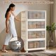 thumbnail image 5 of Qinaqin 4 Niveles Stackable Plastic Almacenamiento Bins 84QTx4 Foldable Con Ruedas Ropero Organizers Y Double Door Para Hogar Oficina Dorm Bedroom Living Room Blanco, 5 of 6