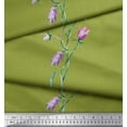 thumbnail image 3 of Soimoi Modal Satin Fabric Leaves & Tulip Floral Printed Craft Fabric by The Yard 42 Inch Wide, 3 of 3