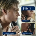 thumbnail image 3 of Nogroa Electric Shavers for Men, 3 in 1 Cordless Razor Waterproof Wet Dry Adjustable Speeds Beard Trimmer Grooming Kit with Nose Hair Trimmer, Sideburns Trimmer, 3 of 8