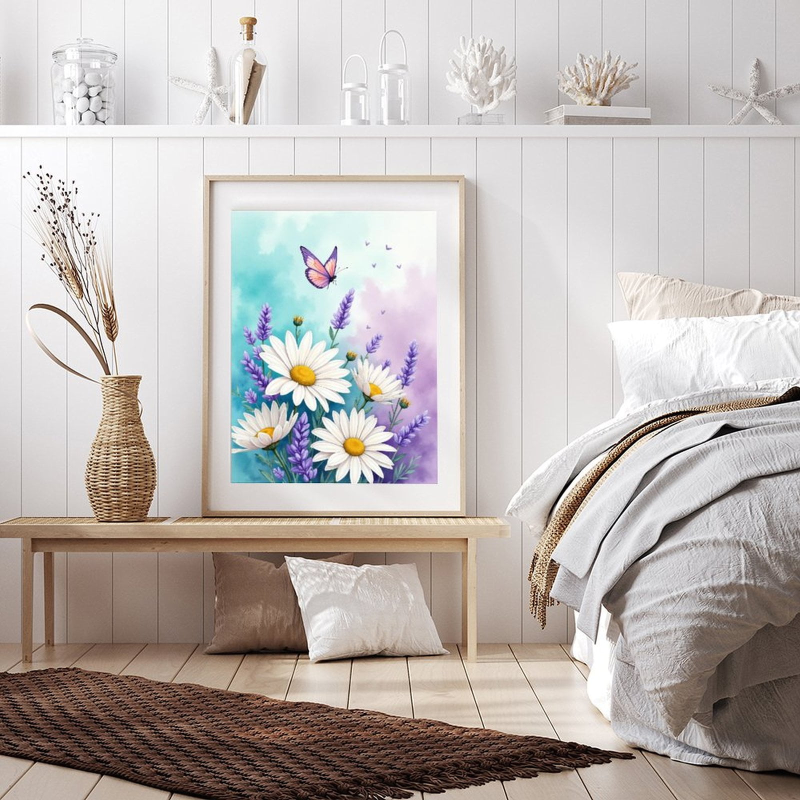 Diamond Art Kits for Adults - 5d Butterfly Daisies Lavender Bliss Diamond Painting for Adults, Diamond Art for Adults Beginners, Diamond Painting Kits for Adults for Home Wall Decor