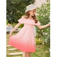 thumbnail image 6 of Arshiner Girls Summer Floral Ruffle Sundress Cold Shoulder Casual Holiday Dresses, 6 of 6
