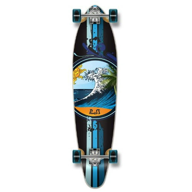 Punked Graphic Kicktail Complete Longboard Skateboard - Ocean Wave