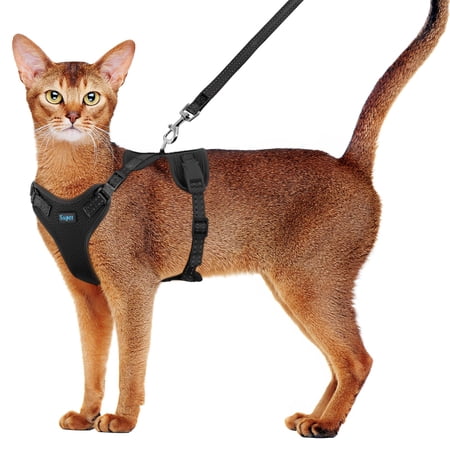 Supet Cat Harness and Leash Set for Small to Large Cats Adjustable Cat Vest Harness with Reflective Trim Universal Cat Leash and Harness for Cats/Puppies Outdoor Walking KK21 KK21