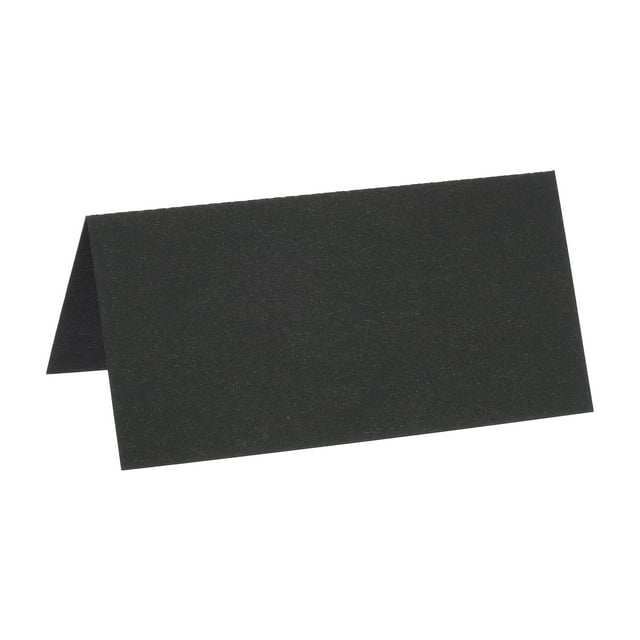 Unique Bargains Table Name Place Cards,50pack Favor Decor Foldable Blank Card, Black