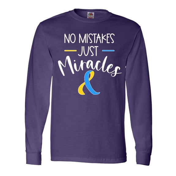 Inktastic No Mistakes, Just Miracles Down Syndrome Awareness Long Sleeve T-Shirt