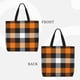 thumbnail image 2 of Easygdp Orange Plaid Bolsa Tote para Mujer, Bolso de Hombro para Trabajo, Playa, Viajes, Compras y Supermercado, 2 of 7