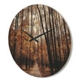thumbnail image 3 of Designart 'Road in Golden Autumn Forest ' Modern Wood Wall Clock, 3 of 5