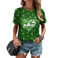 thumbnail image 7 of adaychics St Patricks Day T Shirts for Women Clover Crewneck Short Sleeve Summer Tee Shirts for Leisure, 7 of 7