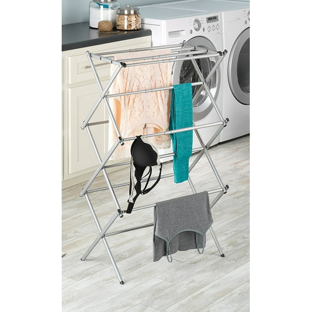 Whitmor 3Tier Expandable Folding Drying Rack Silver 14.5" x 27.75