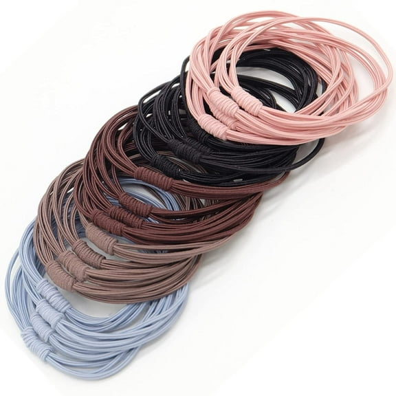 20 Pcs Bracelets Hair Tie for Teen Girls ,Women,Hair Ties for Thin,Thick and Curly Hair,Seamless Ponytail Holders,Cotton Knotted,No Plastic,No Damage,Won't Tangle Hair and Pull Out (Muti-colored)
