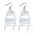 thumbnail image 1 of 4x Pendientes de Silla Plegable, Pendientes de Silla de Respaldo Plano de Simulación Creativa, Pendiente Colgante de Acrílico con Asiento Plegable Par 4 piezas, 1 of 8