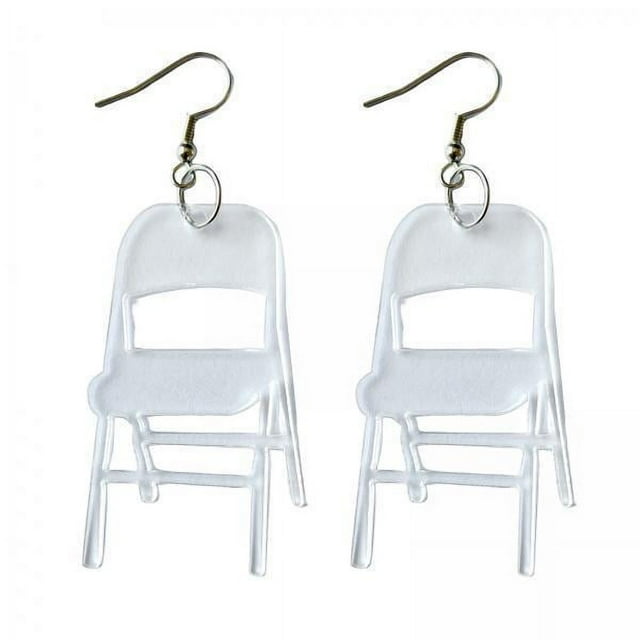 4x Pendientes de Silla Plegable, Pendientes de Silla de Respaldo Plano de Simulación Creativa, Pendiente Colgante de Acrílico con Asiento Plegable Par 4 piezas
