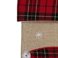thumbnail image 4 of Northlight 19" Burlap Plaid Whimsical Santa Waiving Christmas Stocking, 4 of 4