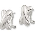 thumbnail image 2 of Sterling Silver Polished X Design Omega Back Earrings (Width 10.75) (Length 15.75) - Jbsp, 2 of 5