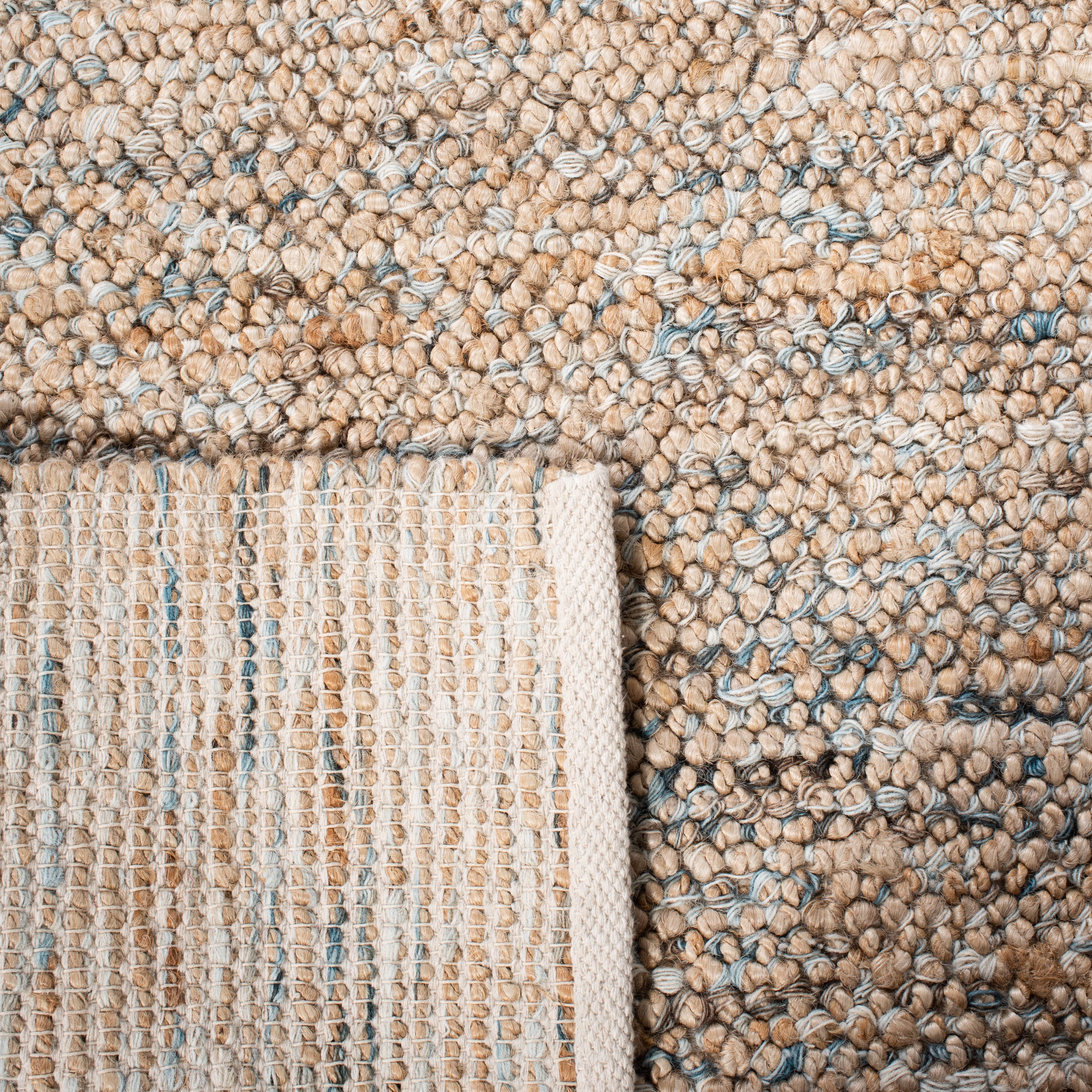 SAFAVIEH Bohemian Martha Solid Area Rug, Natural/Blue, 8' x 10'