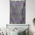 thumbnail image 4 of Psychedelic Tapestry, Fractal Pattern 90's Style Tribal Themed Modern Mandala Bohemian Hippie Print, Wall Hanging for Bedroom Living Room Dorm Decor, 60W X 80L Inches, Purple Green, by Ambesonne, 4 of 5