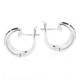 thumbnail image 4 of Simple Elegance Blue Lapis Inlay Sterling Silver Hoop Huggie Earrings, 4 of 5