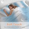 thumbnail image 4 of 3 Piece Sky Blue White Duvet Cover Set California King,Microfiber Comforter/Quilt Cover with Corner Ties and 2 Pillowcases,Gradient Vertical Stripes Minimalist All Season Bedding with Zipper Closure, 4 of 8