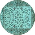 thumbnail image 1 of Ahgly Company Indoor Round Persian Light Blue Traditional Area Rugs, 7' Round, 1 of 4