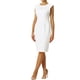 thumbnail image 4 of Vestido de tubo con cuello plisado de INSPIRE CHIC para mujeres L Blanco, 4 of 6