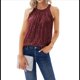 thumbnail image 1 of Tops de Lentejuelas con Cuello Halter para Mujer, Sin Mangas, Brillantes, Fruncidos, Fluidos y Brillantes, para Club, Fiestas. Vino Tinto L, 1 of 7