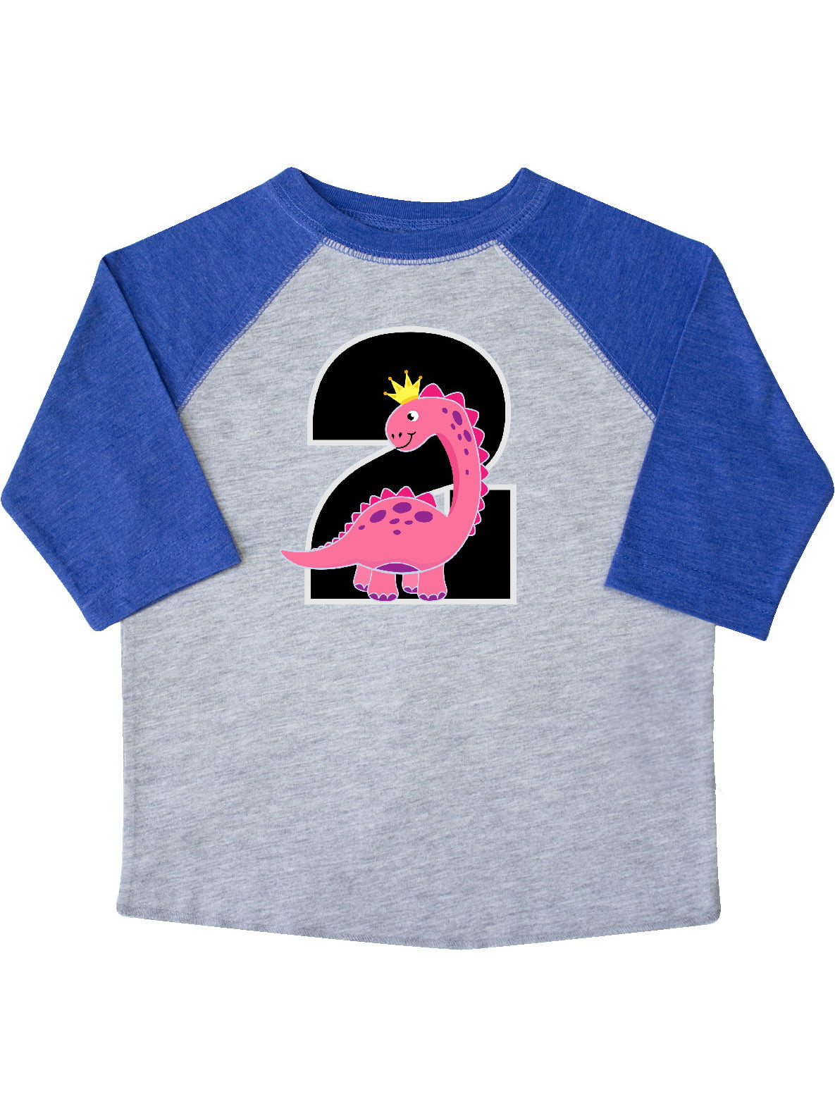 INKtastic - 2nd Birthday Dinosaur Girl Party Toddler T-Shirt - Walmart ...