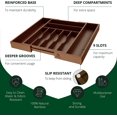 thumbnail image 4 of Bamboo Kitchen Drawer Organizer - Expandable Silverware Organizer/Utensil Holder and Cutlery Tray with Grooved Drawer Dividers for Flatware and Kitchen Utensils (9 Slots, Brown), 4 of 6