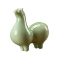 thumbnail image 3 of Bonita figura de caballo de cerámica, estatua de caballo, adorno artesanal creativo para la sala de estar. Cabeza verde claro arriba, 3 of 7