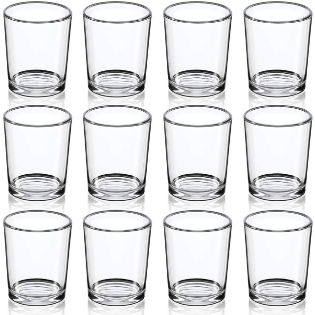 DARJEN Juego de 12 portavelas votivas – Portavelas de cristal – Portavelas flotante transparente a granel para centros de mesa y decoración de bodas