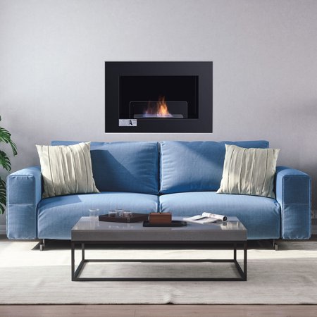 Gymax 27 5 Inch Wall Mounted Bio Ethanol Fireplace Ventless