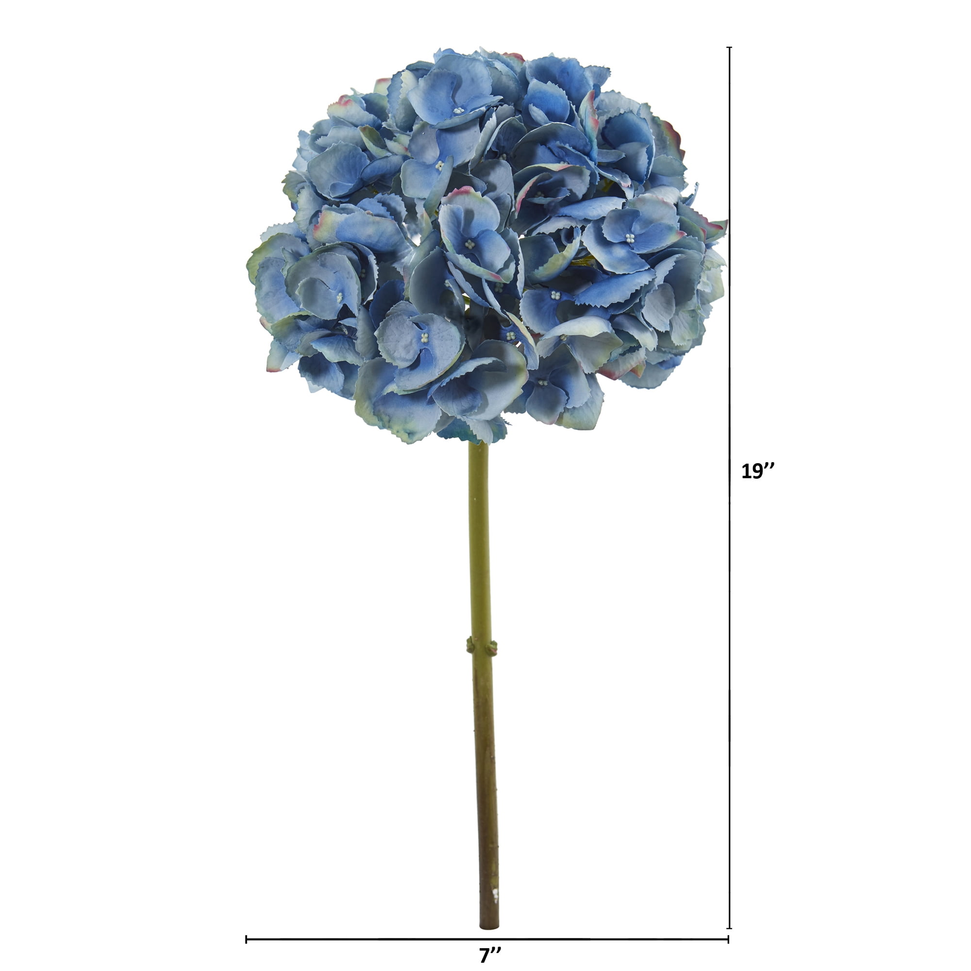 Nearly Natural 19" Blue Hydrangea Artificial Flower (Set of 3)
