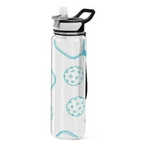 Pickleball Blue 32oz Water Bottles with Straw Tritan Leakproof Sports Bottle BPA Free Clear for Fitness Gym Swimming Cycling