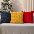 thumbnail image 2 of Christmas Tree Pillow Covers 18x18 inch Set of 2 Christmas Decoration Beige Soft Plush Faux Fur Jacquard Throw Pillows for Bedroom Sofa Holiday Festivals Winter Home Decor PTK006C18, 2 of 13