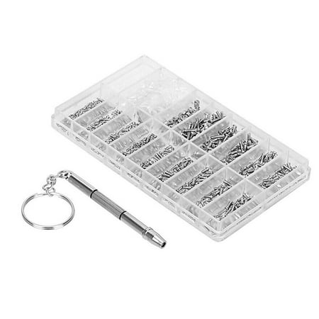 

KKmoon Eyeglasses Repairing Kit Set Assorted Storage Box Design 1000PCS Screws and Pads with Micro Screwdriver for Watch Clock Spectacle Eyewear Repairing Portable