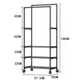 thumbnail image 2 of Rack Organizador Doble Para Ropa Perchero Closet Con Ruedas, 2 of 5