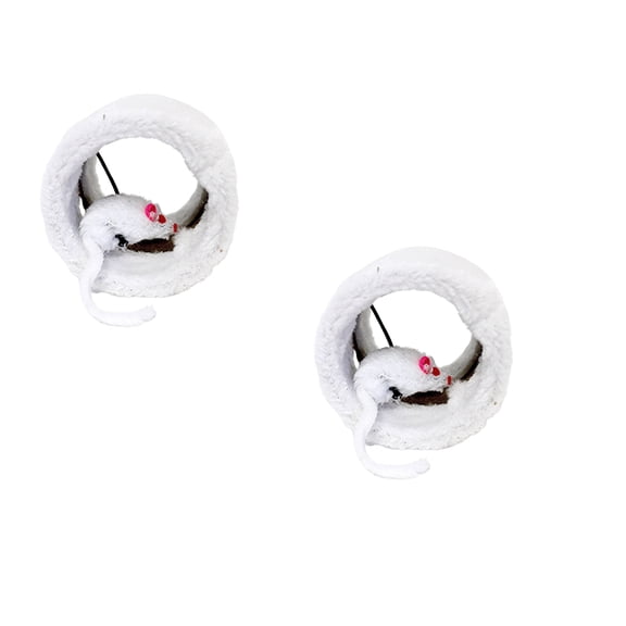 2-Pack Cat Tunnel Toy with Mouse Game - Soft Fur Interactive Play for Cats & Kittens by Dependable Industries Inc. Essentials