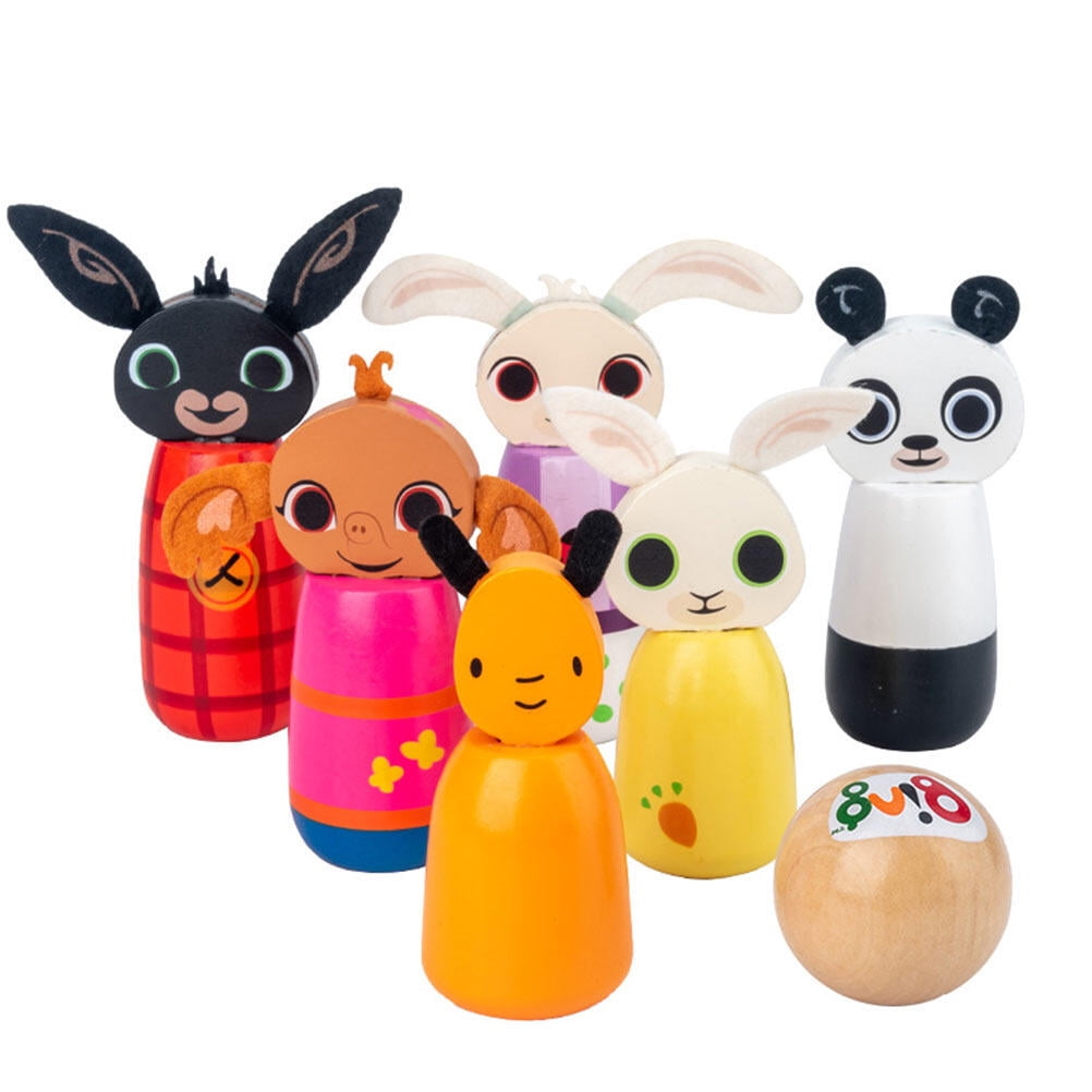 Kid bowling toy 1 Set Cartoon Kid Bowling Toy Woodenw Funny Educatinal