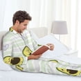 thumbnail image 6 of Balery Avocado of a Hear Pattern Pajama Sets for Men Long Sleeve 2 Piece Sleepwear Loungewear Sets Soft PJ's with Pockets Long Sleeve Comfy Pj Sets-Large, 6 of 7