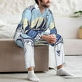 thumbnail image 7 of Yiaed Not All Who Wander Are Lost2 Print Men’s Pajamas Set - Long Sleeve Button Down Sleep Shirt and Pajama Bottoms Sleepwear Set Mens Pjs Sets Men's Pajama Bottoms-Large, 7 of 7