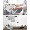 thumbnail image 5 of Blue Coastal Kitchen Dish Towels for Drying Dishes Set of 2, Summer Beach Coral Starfish Shell Vintage Waffle Weave Microfiber Hand Tea Bathroom Towels Quick Dry & Absorbent Towel 15.7x23.6, 5 of 6