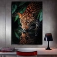 thumbnail image 3 of Jungle Jaguar Drinking Pond Mirror Reflection Canvas Wall Art,Dappled Tiger Ornament Pictures fit Passage Parlor Condo Interior Ready to Hang-36"L x 24"W, 3 of 10